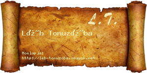 Léb Tonuzóba névjegykártya